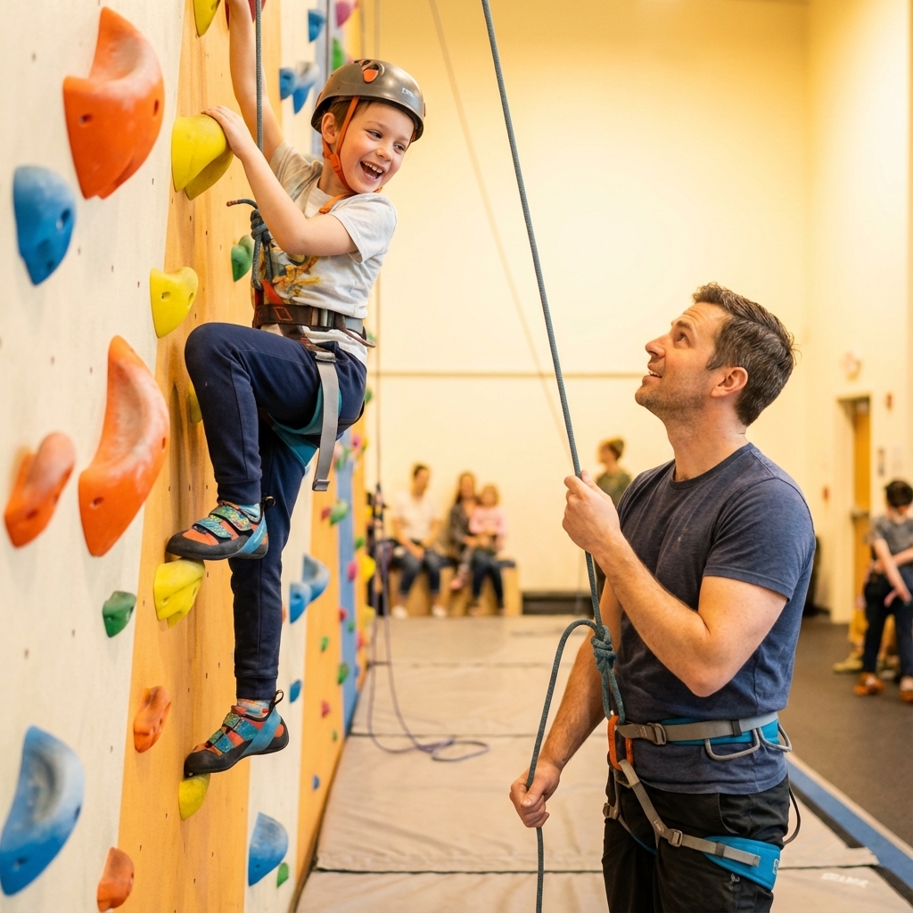 Kinder und Familien beim Klettern