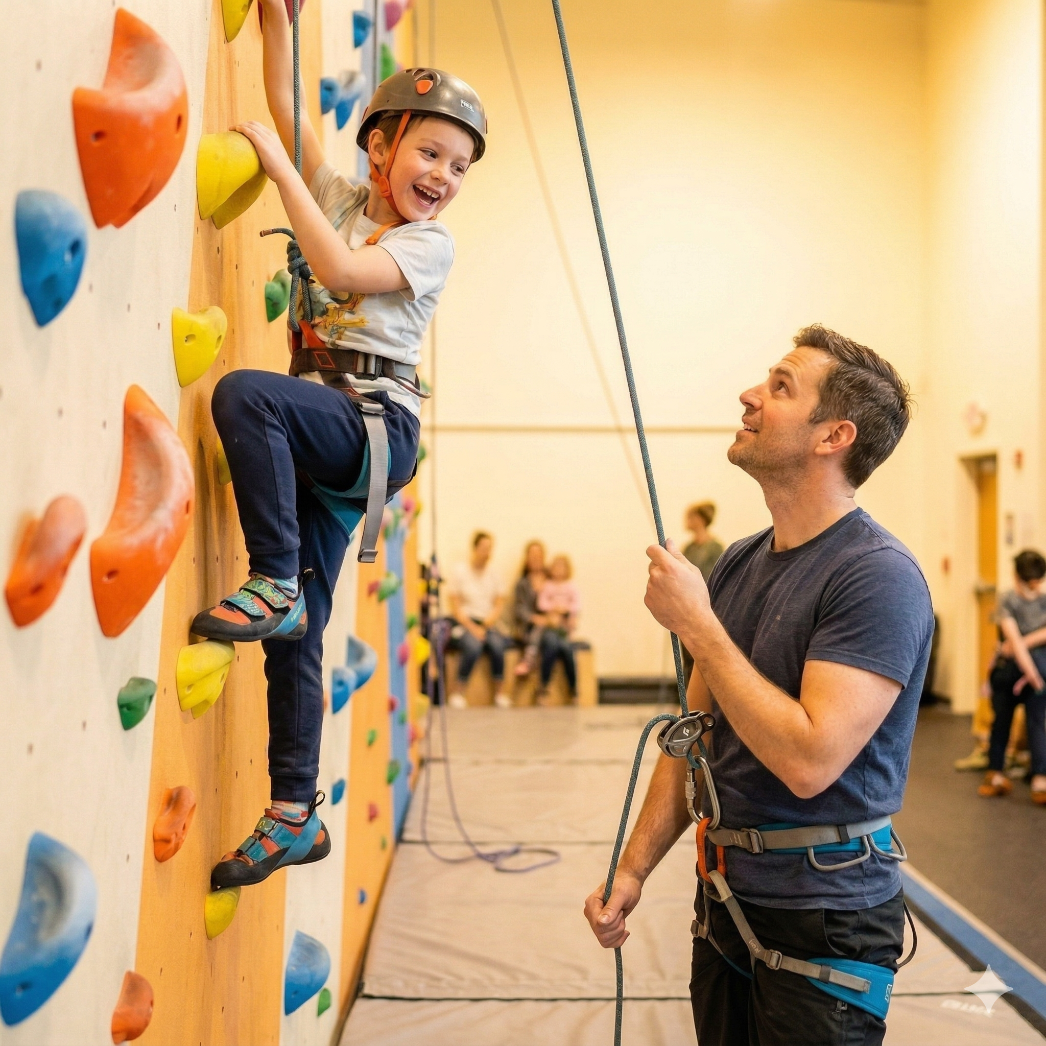 Kinder und Familien beim Klettern